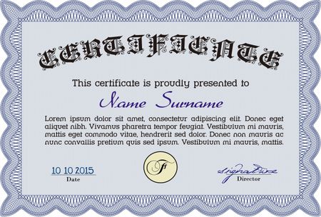 Horizontal certificate or diploma template