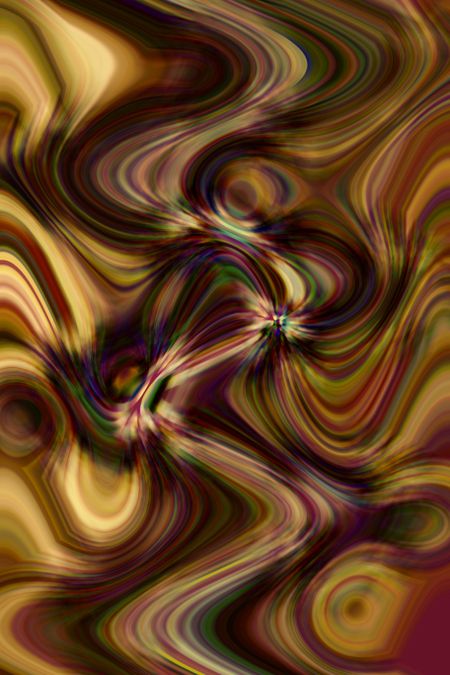 Fiery abstract radial blur of streaky waves for motifs of transformation, confluence, and surreality