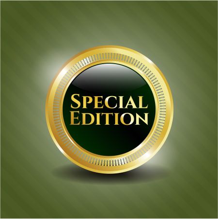 Special edition circular golden emblem