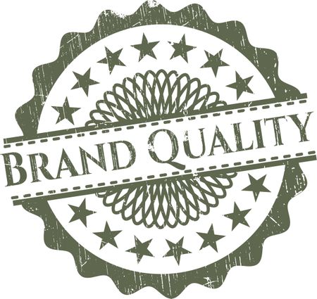 Brand quality green rubber stamp isolated