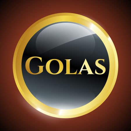 Gold shiny emblem with text goals inside