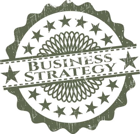 Business strategy green rubber stamp