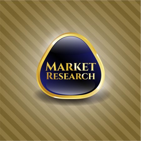 Market research gold shiny emblem