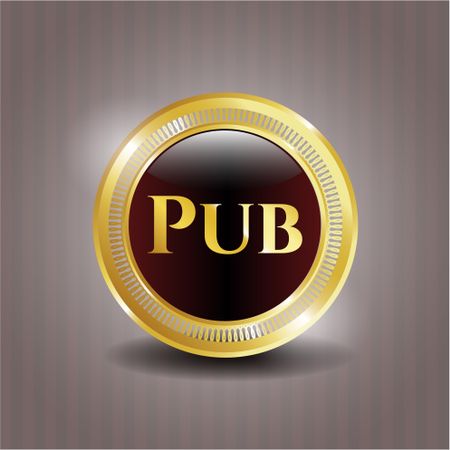 Pub shiny gold badge