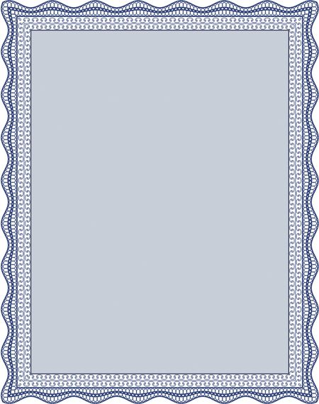 Blue border certificate or diploma template