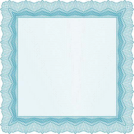 Sky blue isolated certificate or diploma border