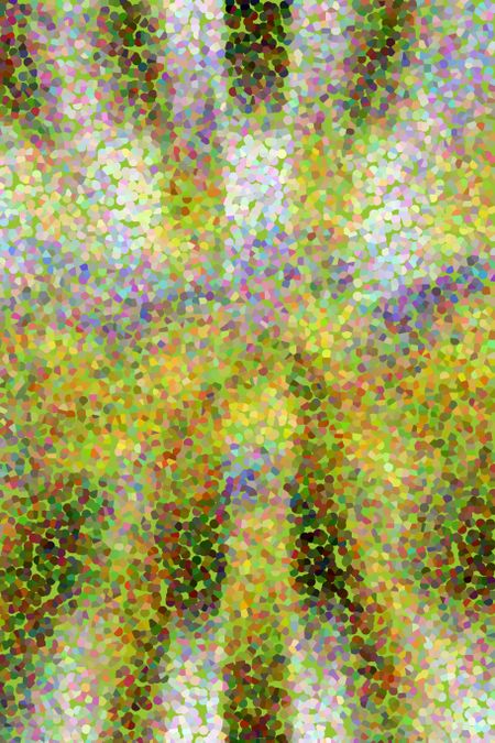 Multicolored pointillist abstract with light green background for decorative and lighthearted festive and nature themes