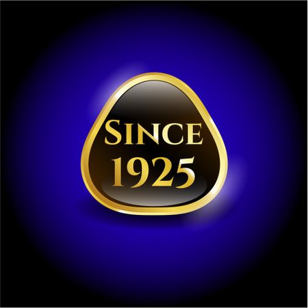 Since 1925 shiny emblem with blue background