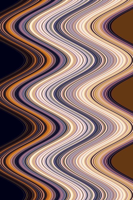 Varicolored abstract synergistic pattern of many S-curves side by side for decoration and background with themes of repetition or sinuosity
