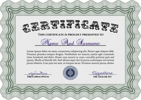 Vector illustration of detailed certificate (diploma)