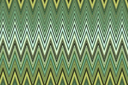 Geometric zigzag pattern with predominance of green to illustrate themes of repetition, symmetry, or synergy in industry, the environment or health care