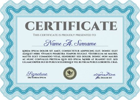 Certificate design. Vector pattern that is used in currency and diplomas