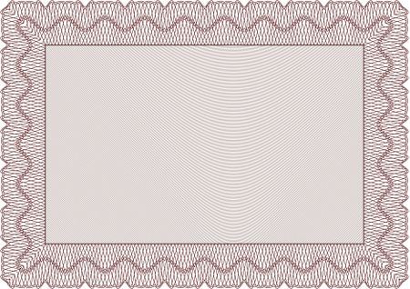 Isolated Certificate, Diploma of completion; design template with guilloche pattern, border, frame.