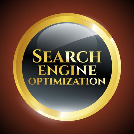 Search engine optimization gold shiny button