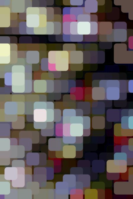 Multicolored abstract pattern of city lights at night