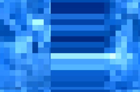 Abstract of solid stripes sandwiched between similar mosaics with predominance of blue, for backgrounds and warps