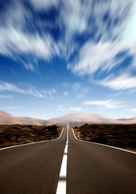 road in a rural area with a nice sky in motion