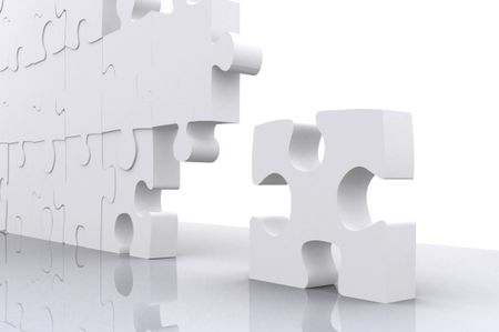 puzzle for business teamwork made in 3d over a white background
