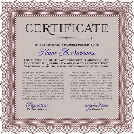Red certificate template