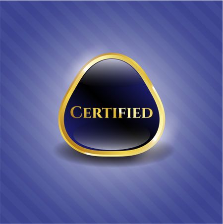 Blue certified gold shiny emblem