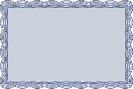 Blue isolated certificate or diploma template