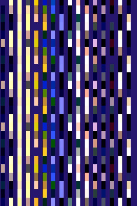 Abstract pattern of parallel stripes, banded with various colors, on a rich blue for decoration and backgrounds with motifs of order and reoccurrence