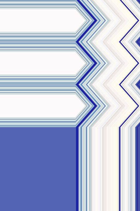 Bright and unusual zigzag abstract with three white arrows above a blank blue-green corner