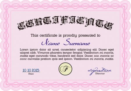 Vector certificate template.