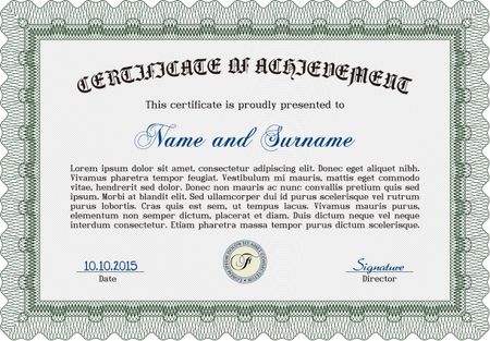 Certificate of completion template. Vector