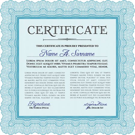Certificate or diploma template with complex design