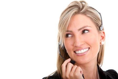 Beautiful woman wearing a headset - Business concepts