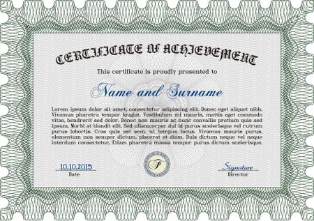 Certificate design. Vector pattern that is used in currency and diplomas