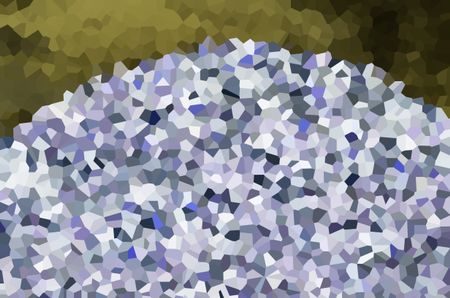 Abstract of a bright crystallized hill under a greenish sky