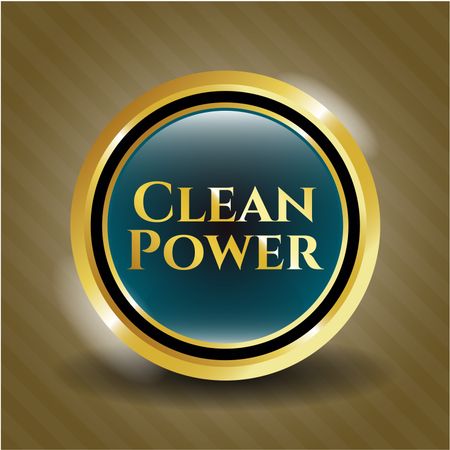 Clean Power gold shiny emblem