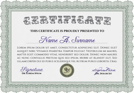 Certificate of completion template. Vector