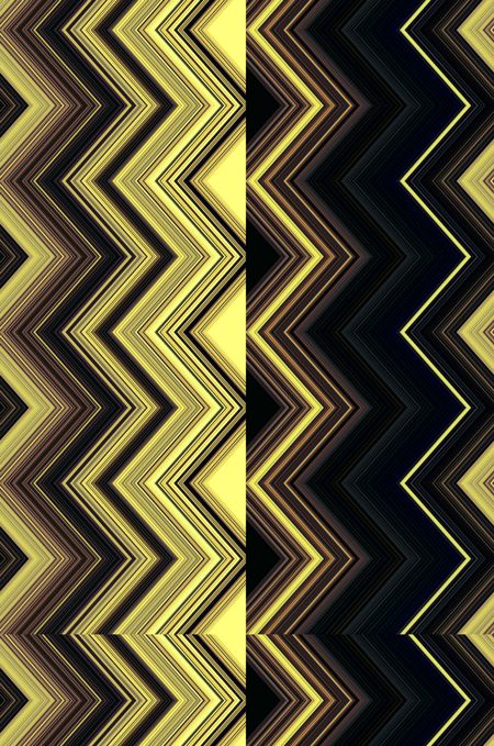 Split half-and-half geometric zigzag pattern for decoration and background with motifs of dichotomy, variation, or alternate reality