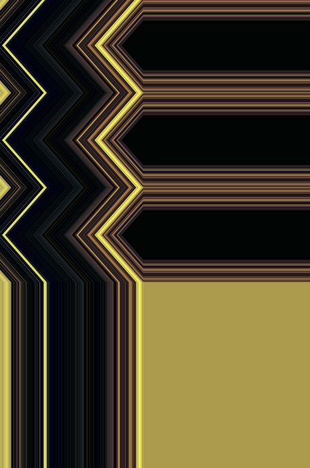 Geometric abstract with zigzags contiguous with copy space composed of three horizontal arrows above a blank tan corner for strong graphic background