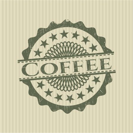 Coffee green rubber stamp