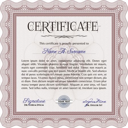 Retro frame certificate template Vector 