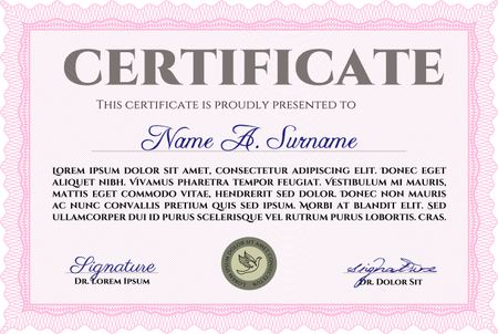 Certificate design. Vector pattern that is used in currency and diplomas