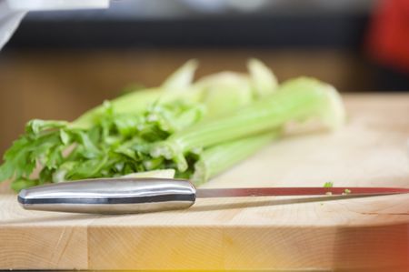 Celery on Cutting Board