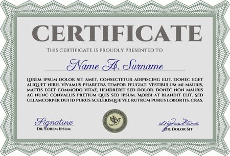 Vector illustration of detailed certificate (diploma)