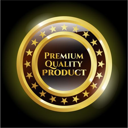Premium quality product gold shiny emblem