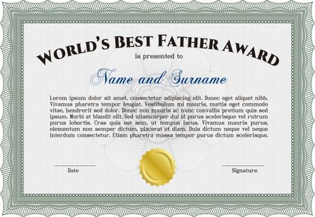 World's best father award certificate template