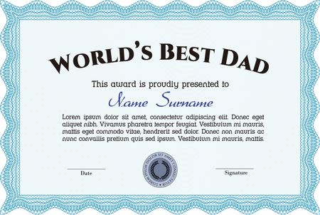 World's best father award (certificate)