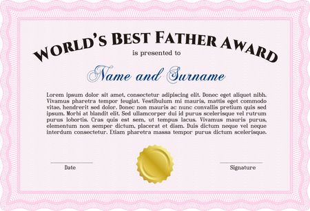 World's best father award (certificate template)