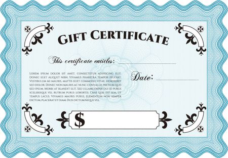 Complex border design gift certificate template