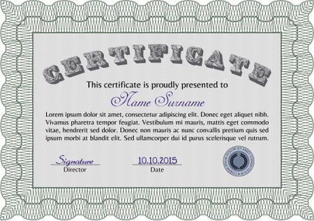 Green Vector certificate template.