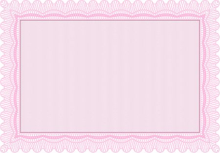 Pink Vector illustration of detailed certificate (diploma)