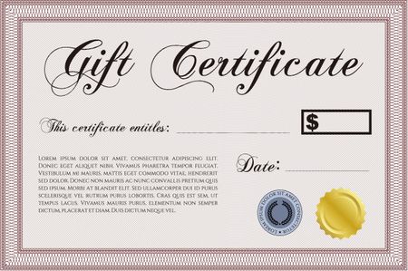 Red gift certificate template